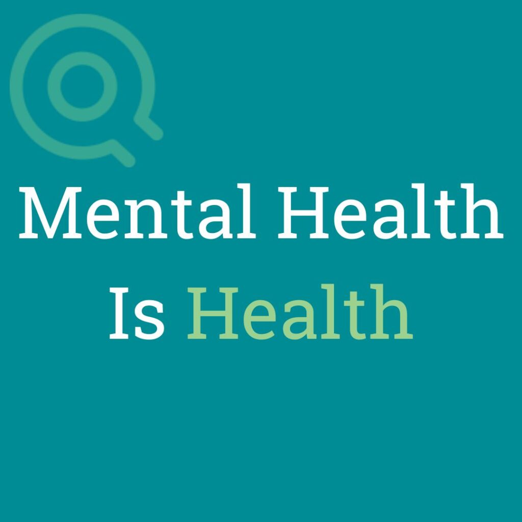 A blue background with white text promoting CAPE Mental Health.
