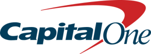 Capital One logo on a black background, featuring business partners.