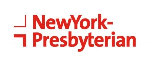 The New York Presbyterian logo on a white background in Queens.